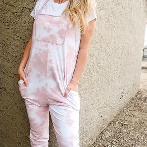 Smash&Tess pink tie die ROMPERALLS